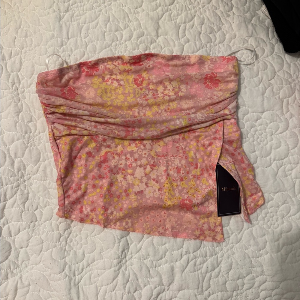 Milumia Pink Floral Tube Top